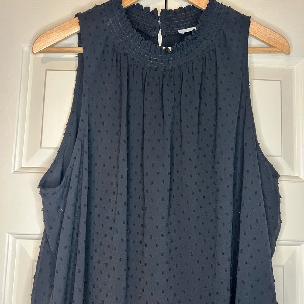 Daniel Rainn Textured Black Sleeveless Blouse- XL